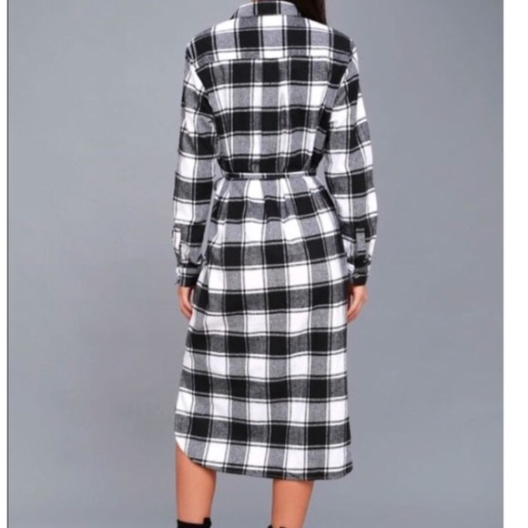Sequoia Park B/W plaid flannel shirt dress - Picture 4 of 8